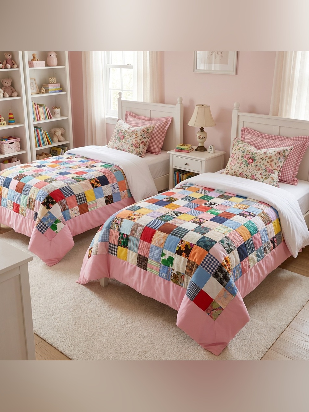 2 PCS PATCHWORK QUILT 87x49